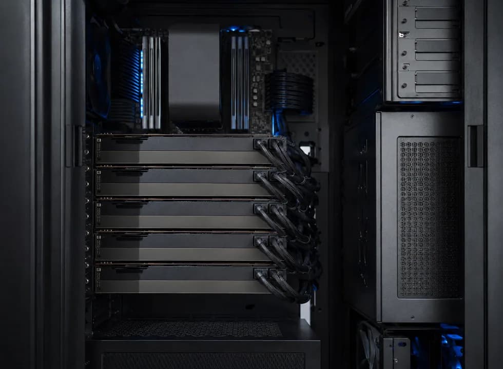 多卡 GPU 工作站内部